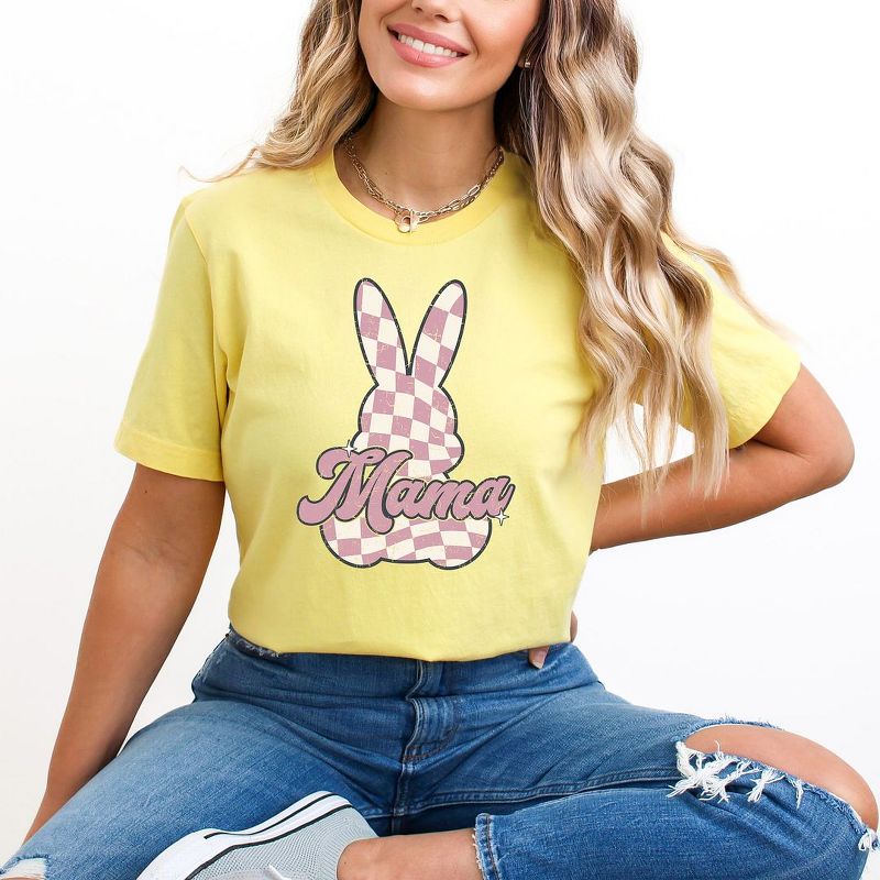 Simply Sage Market Women's Checkered Bunny Mama Short Sleeve Graphic Tee, 3 of 5