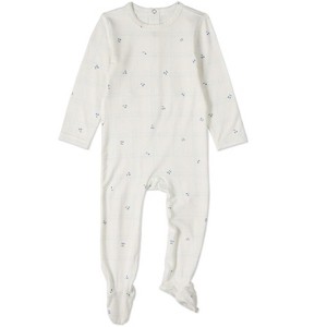 MiniMoi Baby "Berry Sweet" Modal Blend Tonal Plaid Footie - 1 of 4