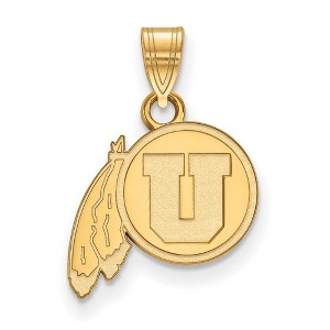 Black Bow Jewelry 14k Yellow Gold Utah Runnin Utes NCAA Small Pendant - 1 of 3