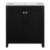 30 inch freestanding bathroom storage cabinet set with ceramic sink, shaker style dressing table - 3 of 4
