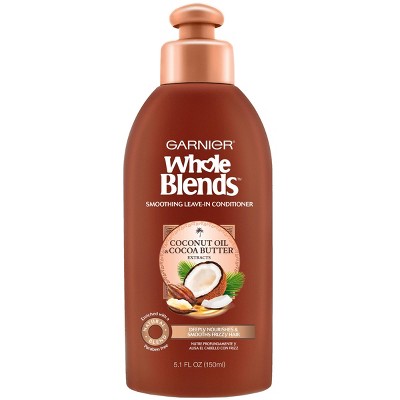 Garnier Whole Blends Smoothing Leave In Conditioner Coconut Oil & Cocoa Butter - 5.1 fl oz