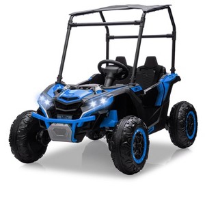 Heavy Duty 24V Ride on Car for Kids with Tent, 2-Seater 4WD Off-Road UTV, Battery Powered Electric Vehicle with Remote Control, LED Lights - 1 of 4
