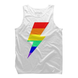 Adult Design By Humans Rainbow Pride Flag Lightning Bolt By Tank Top - 1 of 2