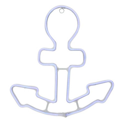 Northlight 17" Neon Blue LED Lighted Anchor Window Silhouette Decor