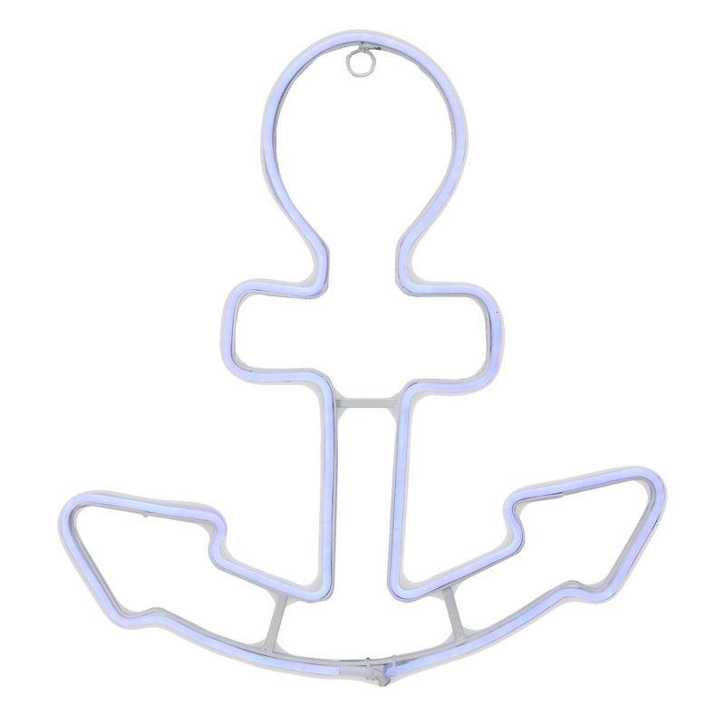Northlight 17" Neon Blue LED Lighted Anchor Window Silhouette Decor, 2 of 4