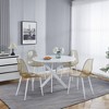 42.1"WHITE Table Mid-century Dining Table for 4-6 people With Round Mdf Table Top, Pedestal Dining Table - 3 of 3
