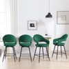 Bekrvio Swivel Counter Height Bar Stools Set of 2/4,26" Kitchen Bar Chairs w/Hollow Back,Faux Leather/Velvet Upholstered for Kitchen Island - 3 of 4