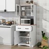 Storage Cabinet MDF Cabinet With Doors Shelf Drawers Tall Free Standing Cabinet For Entryway Living Room Home - 2 of 4