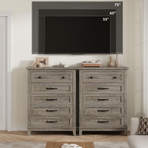 5 Dresser for Bedroom, 41.3" Tall Vertical Drawer Dresser with Storage Freestanding, Wooden Closet Storage Chest - 1 of 4