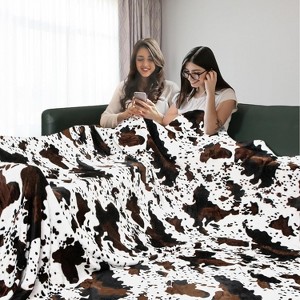 Lomsoe Christmas Throw Blanket for Couch, Holiday Christmas Reindeer Snowflakes Flannel Blanket, Soft, Cozy, Warm Winter Throw Decor. - 1 of 4