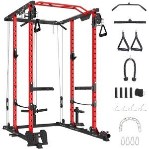 Multi-Functional Strength Training Squat Rack, LAT Pull Down System, Home Gym Equipment with 23 Attachments - 1 of 4