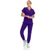 Hey Collection Womens Stretch V-Neck Jogger Scrubs Set, Medical Nursing Tops with Four Pocket Pants - 4 of 4
