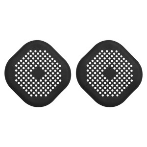 Unique Bargains Shower Drain Hair Catcher Square Drain Cover with Suction Cup Silicone Strainer Hair Stopper - 1 of 4
