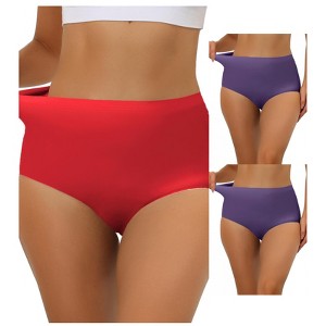 Allegra K Women's Elastic High-Waisted Unlined Breathable No-Show Hipster Underwear Multicolored - 1 of 4
