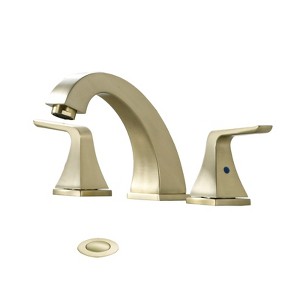 ChicFurnit Bathroom Sink Faucet Widespread Two Handles with Pop Up Drain for Elegant Bathrooms, Gold, 17"*11"*3" - 1 of 4