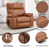 Beige Chenille Heat Massage Dual Motor Infinite Position Up to 350 LBS Large Electric Power Lift Recliners with Hidden Cup Holders - 2 of 4