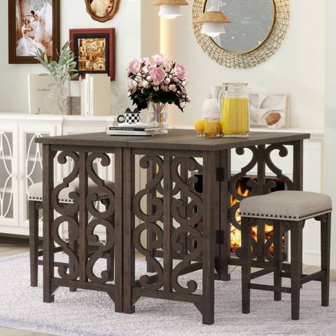 Gold counter deals height dining table