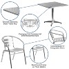 Emma and Oliver 31.5" Square Aluminum Table Set with 4 Slat Back Chairs - image 3 of 4