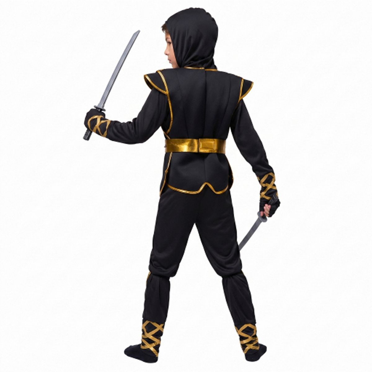 Joyfy Kids' Golden Ninja Halloween Costume Set with Accessories Toys for Kung Fu Outfit Halloween Party - thumbnail 6