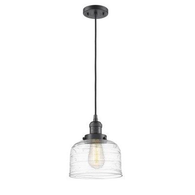 Bell - 1 Light Cord Hung Mini Pendant In Industrial Style-10 Inches Tall and 8 Inches Wide