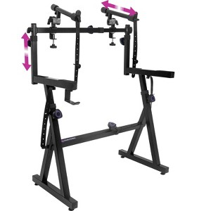 Liquid Stands Dual Piano Keyboard Stand w/ 2nd Tier Adjustable Arms - Z Style Piano Stand, Portable 2 Tier Sturdy Stand for 54 61 88 Key Piano & Synth - 1 of 4
