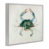 Stupell Industries Blue Sea Crab Over Beige Soft Watercolors Framed Giclee Art - 2 of 4