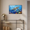 Art Remedy Turtle Swimming Colorful Coastal Wall Art Framed - 2 of 4