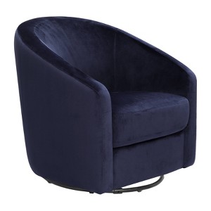 Babyletto Madison Swivel Glider - Navy Blue Microsuede, Blue Blue Microsuede