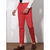 Lars Amadeus Men's Plaid Printed Slim Fit Flat Front Business Dress Pants - 2 of 4