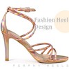 Perphy Women's Open Toe Strappy Criss Cross Straps Stiletto Heel Buckle Sandals - 4 of 4