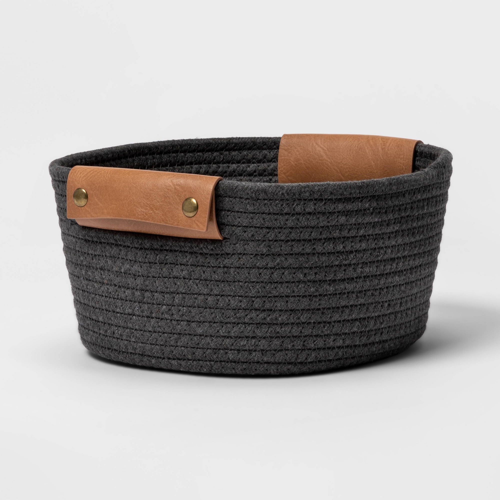11" Small Coiled Rope Warm Gray Charcoal - Brightroom™