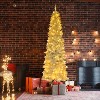 6.5ft Artificial Christmas Pine Tree - 719 Branches, Fiber Optics Design, No Pine Cones, White Holiday Decor Tree - 2 of 4