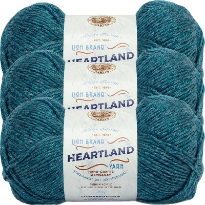 (3 Pack) Lion Brand Heartland Yarn - Glacier Bay