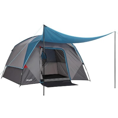 Camping Tent with Rainfly, Light Blue Tent for Camping, Easy Set up Camping Tent for 4 Person Outdoor Traveling