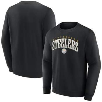 NFL Pittsburgh Steelers Men's Varsity Letter Long Sleeve Crew Fleece Sweatshirt