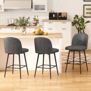 Dyonery Counter Height Bar Stools Set of 2/3,26" Height Upholstered Swivel Bar Stools with Back and with Footrest,Bar Stools for Kitchen Stool Chairs - 1 of 4