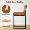 24" Counter Height Bar Stool, Faux Leather Barstool with Back and Metal Frame - 4 of 4
