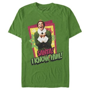 Men's Elf Santa I Know Him Quote T-Shirt - 1 of 4