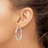Black Bow Jewelry 3mm, 14k White Gold Square Tube Round Hoop Earrings, 35mm (1 3/8 Inch) - 3 of 4