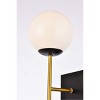 Elegant Lighting Neri 2 lights black and brass and white glass wall sconce - 4 of 4