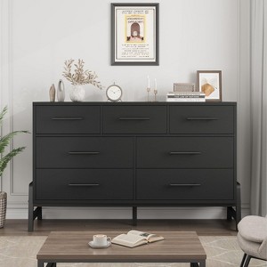 7 Dresser for Bedroom, Freestanding 52 in Wide Drawer Dresser with Storage, Wooden Closet Storage Chest for Living Room, Bedroom, Entryway - 1 of 4
