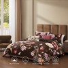 Bebejan Floral Garden on Mocha 100% Cotton 5-Piece Reversible Comforter Set - 2 of 4