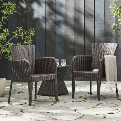 VASIP Set of 2 Dining Chair, PE Wicker Chair with Golden Legs and powder coated iron frame for Kitchen Island,Home Bar and Dining Room, Gray