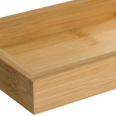 Natural Bamboo Vanity Tray with Raised Sides