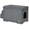 PawHut Hidden Litter Box Enclosure Indoor Pet House with Storage, Adjustable Divider - 4 of 4
