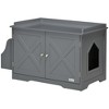 PawHut Hidden Litter Box Enclosure Indoor Pet House with Storage, Adjustable Divider - image 4 of 4