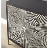 ORRD 2 Door Sunburst Bone Cabinet Black - Art Deco Accent Cabinet with Brass Base & Adjustable Shelves - 3 of 4