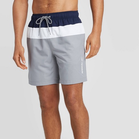 Mos Aantrekkingskracht dans Speedo Men's 8" Colorblock Swim Shorts - Navy/white/gray : Target