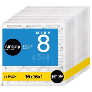 Simply Air Filters, MERV 8, 24 Pack, Furnace Air Filter for HVAC - 1 of 4