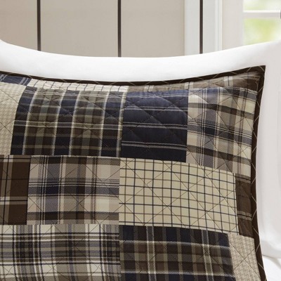 King Black and Brown Reversible Microfiber Quilt Set